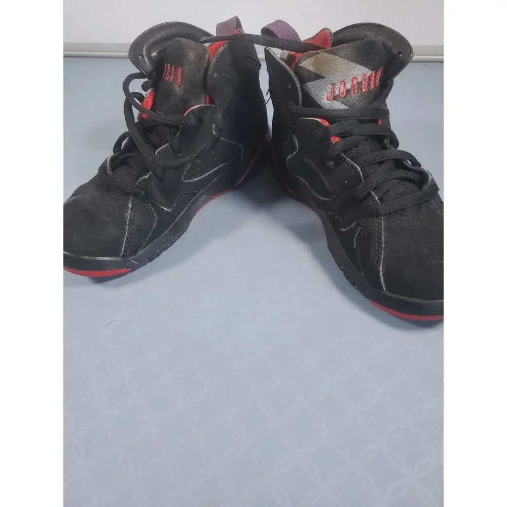Nike Air Jordan 7 Retro GS Raptors 2012 Kids Size 12C Black Purple 304774-018